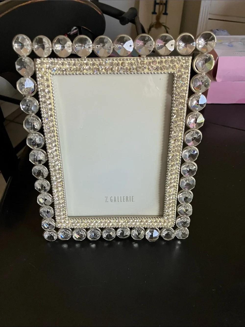 Z Gallerie Silver Crystal Beaded Photo Frame